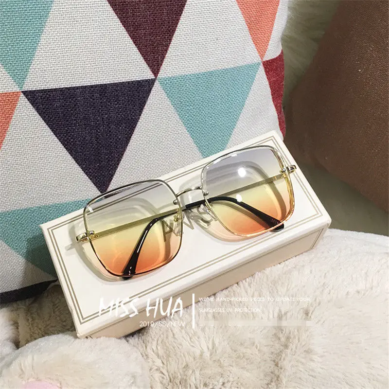 MS 2019 Nové Značky Dizajnér slnečné Okuliare Žien Nadrozmerné Žena Slnečné okuliare Pre Ženy UV400 Obrázok 0