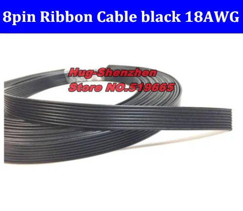8pin všetky BLACK 1007 18AWG Stužkový Kábel pre led pixel modul Životného prostredia Elektronických napájací kábel 8 black 8 pinový Paralelný kábel Obrázok 0