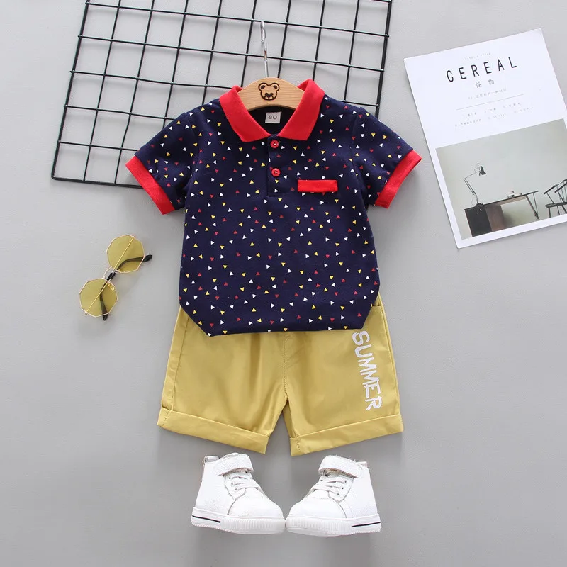 2020 lete chlapec oblečenie baby boy Sady deti klope T-shirt + šortky 2 kusy deti obleky, oblečenie Obrázok 5