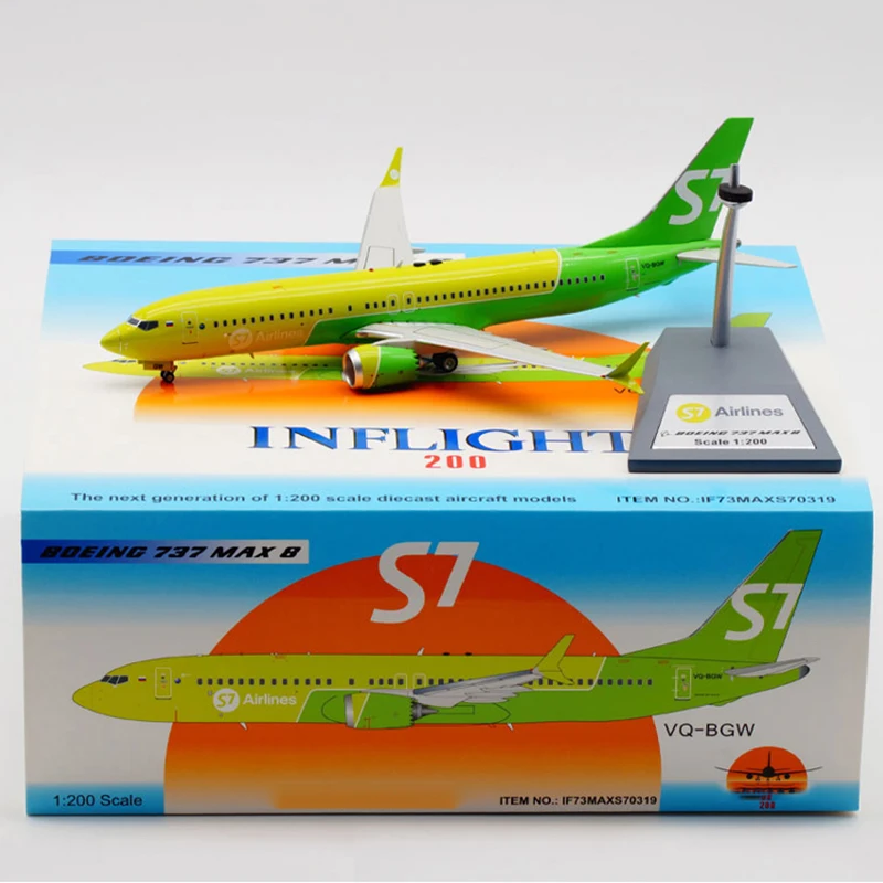 Lietadlo Model Hračka 1:200 B737 Max Air Sibírsky S7 airlines, Air spôsobom so stojanom podvozok diecast zliatiny lietadlo lietadlo model hračka Obrázok 4