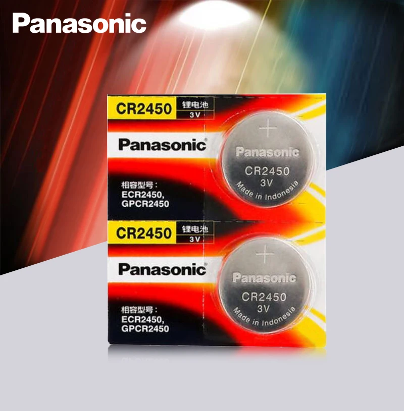 2ks Originál Panasonic CR2450 CR 2450 3V Lítiová gombíkovú Batériu Mince Batérie Pre Hodinky,hodiny,sluchadla Obrázok 2