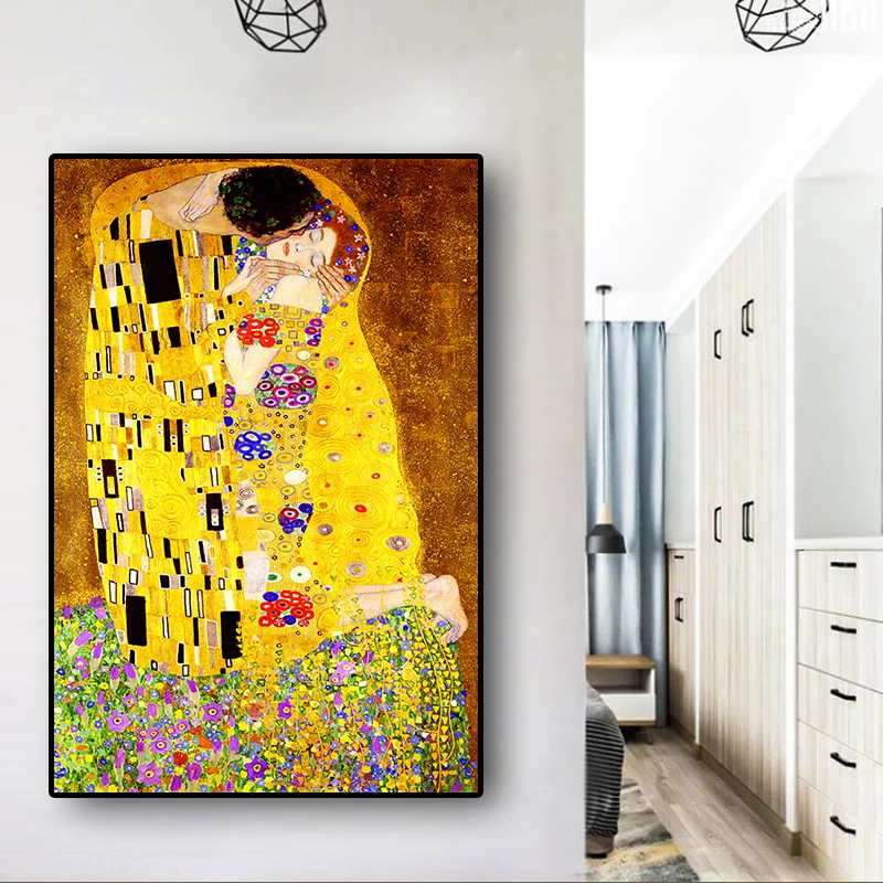 Gustav Klimt Kiss Reprodukcie Obrázok olejomaľba na Plátne Umenie Škandinávskych Plagáty a Vytlačí na Stenu Obrázok pre Obývacia Izba Obrázok 5