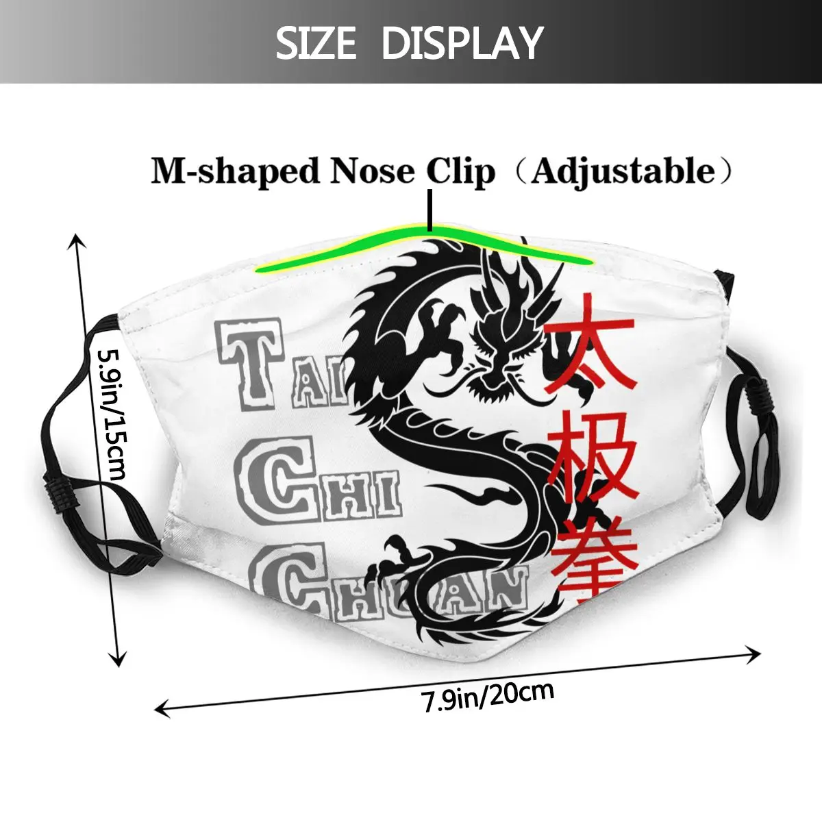 Tai Chi Chuan Non-Jednorázové Masky Čínsky Drak Prachotesný Masky S Filtrami Na Ochranu Respirátor Utlmiť Obrázok 2