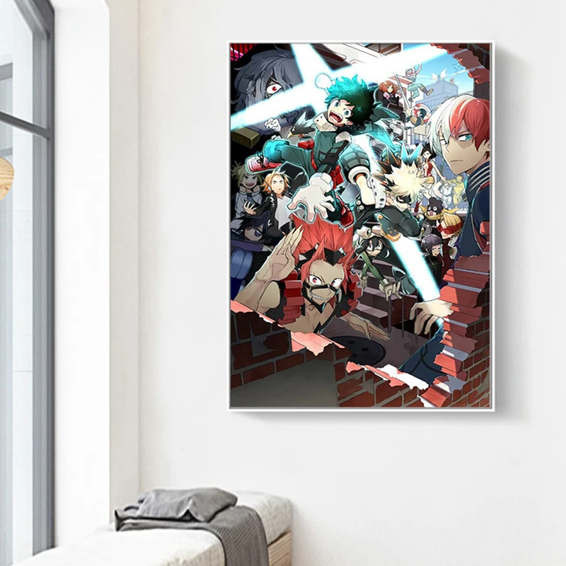 Japonsko, Anime Boku Č Hrdina Akademickej obce Plátno Maľovaní Plagátov a Tlačí na Steny Umenie Obrázok pre Obývacia Izba Domáce Dekorácie Cuadros Obrázok 5