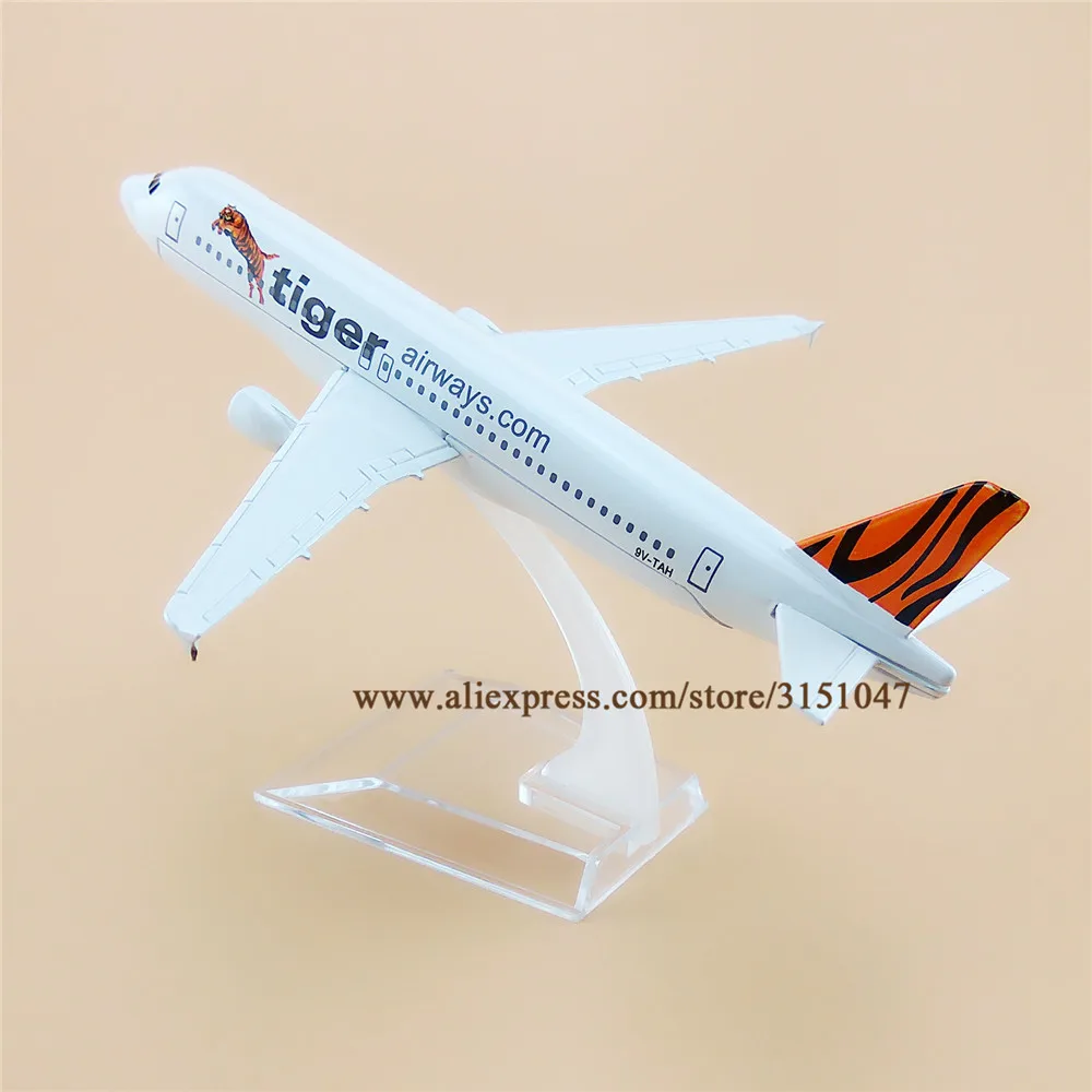 16 cm Vzduchu Singapur Tiger Airways Airbus 320 A320 Airlines Rovine Model Zliatiny Kovov Diecast Model Lietadlo Lietadlo Darček Obrázok 0