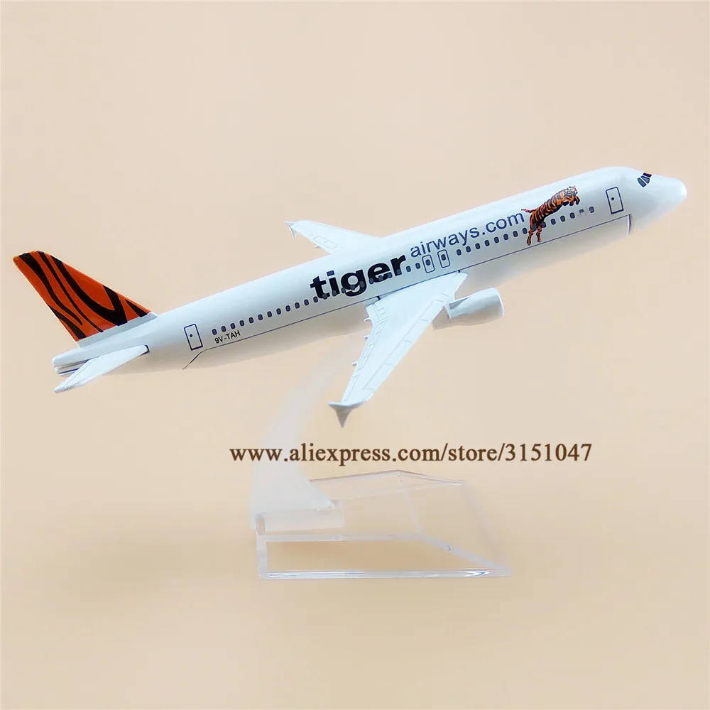 16 cm Vzduchu Singapur Tiger Airways Airbus 320 A320 Airlines Rovine Model Zliatiny Kovov Diecast Model Lietadlo Lietadlo Darček Obrázok 4