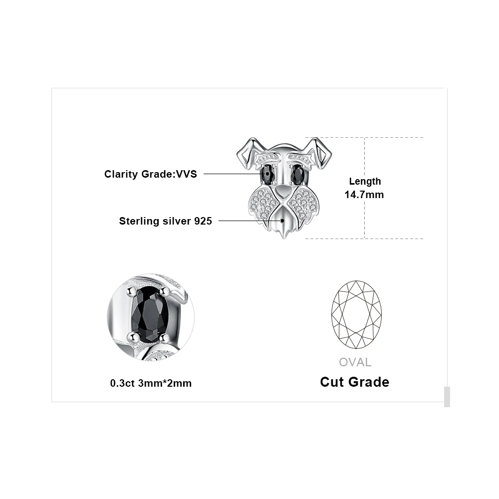 Fúzač Psa Originálne Čierna Spinelovou Stud Náušnice 925 Sterling Silver Šperky Pre Ženy Gem Kórejský Náušnice, Módne Šperky 2021 Obrázok 5