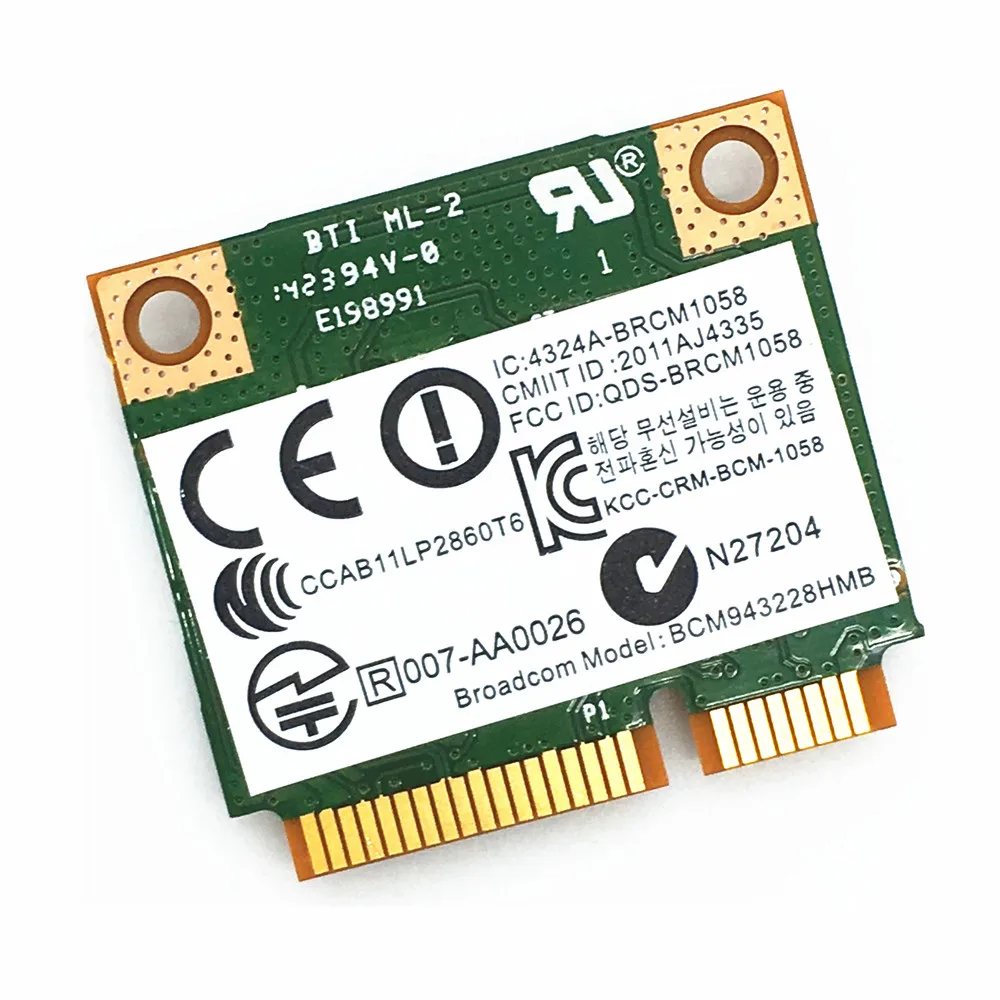 Broadcom BCM943228HMB BCM43228 Half Mini PCI-e Wlan BT Bezdrôtové Bluetooth 4.0 Karty 300M pre 210 G1/820 G1 Obrázok 3